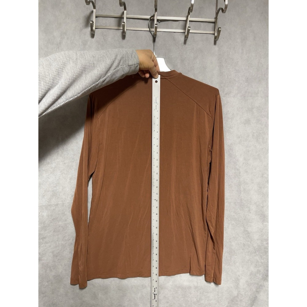 Free Fly Shirt Men L Brown Henley Bamboo Blend Stretch Active Workout L/S Tee - Picture 5 of 8